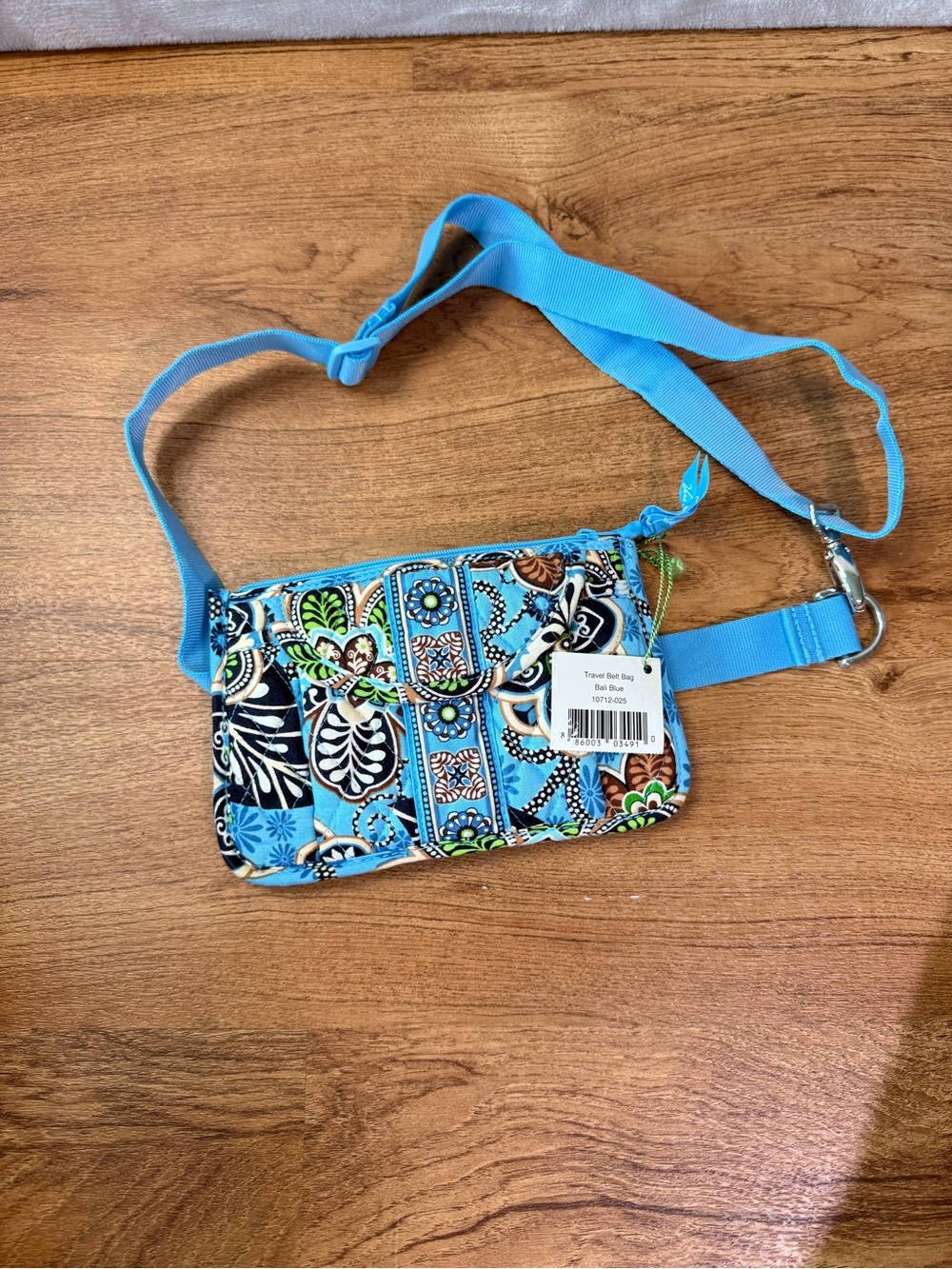 Vera Bradley Bali Blue Quilted Cotton Belt Bag NWT Adjustable Waist